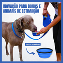 Trela retrátil para cães com taça dobrável