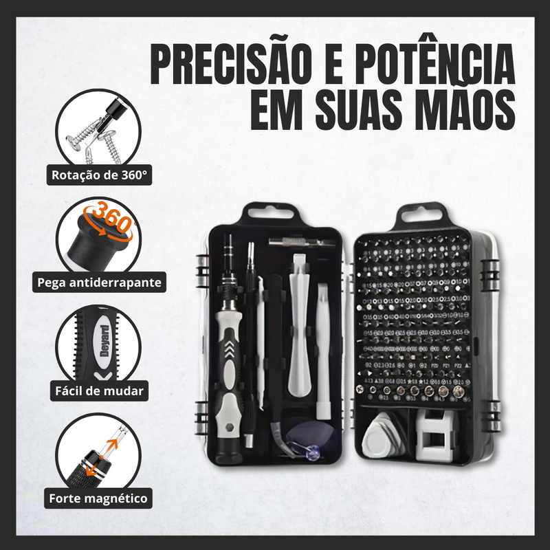 Kit de Chaves De Fendas De Precisão 115 em 1