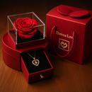 Caixa de Rosa Preservada + Colar ❤️