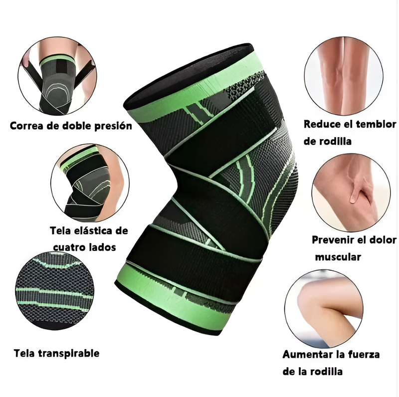 Rodillera de acupresión con bisagras ajustables 