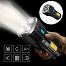 Lanterna Tática LED 4X -Super Potente, Recarregável e à Prova d´Água