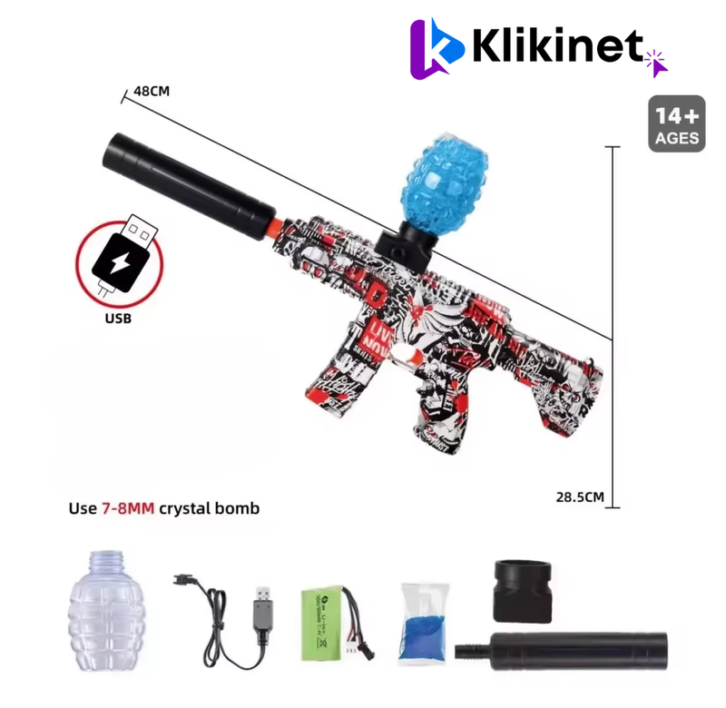 Pistola Elétrica Com Bolinhas de Hidrogel
