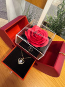 Caixa de Rosa Preservada + Colar ❤️